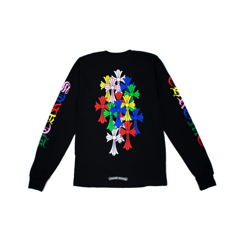 Longsleeve Vertical Multi Color Cross Cemetery | Chrome Hearts