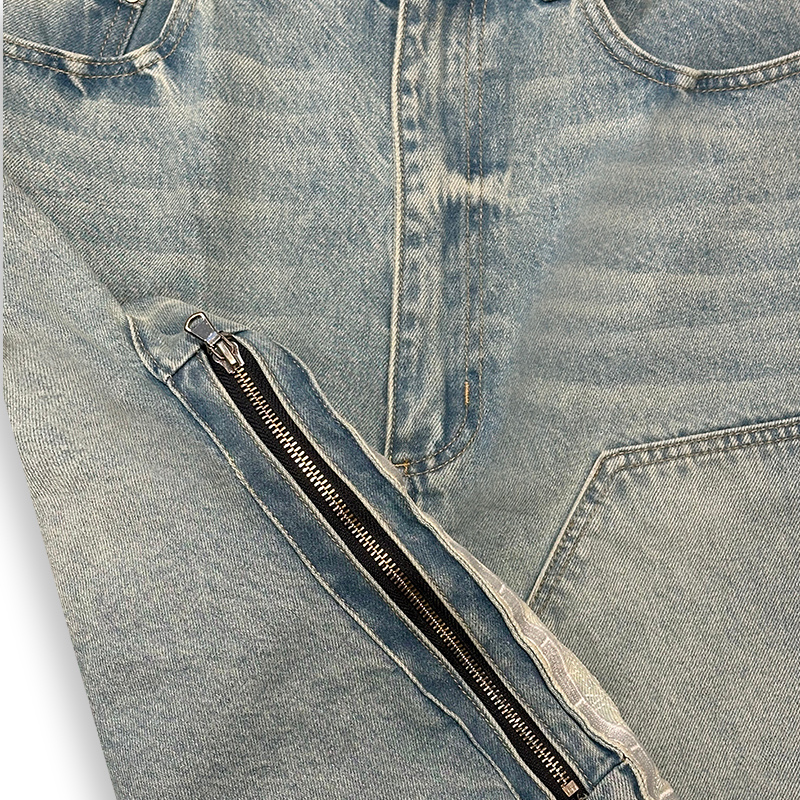 Denim Shorts Side embroidery Sky | WhoDecidesWar