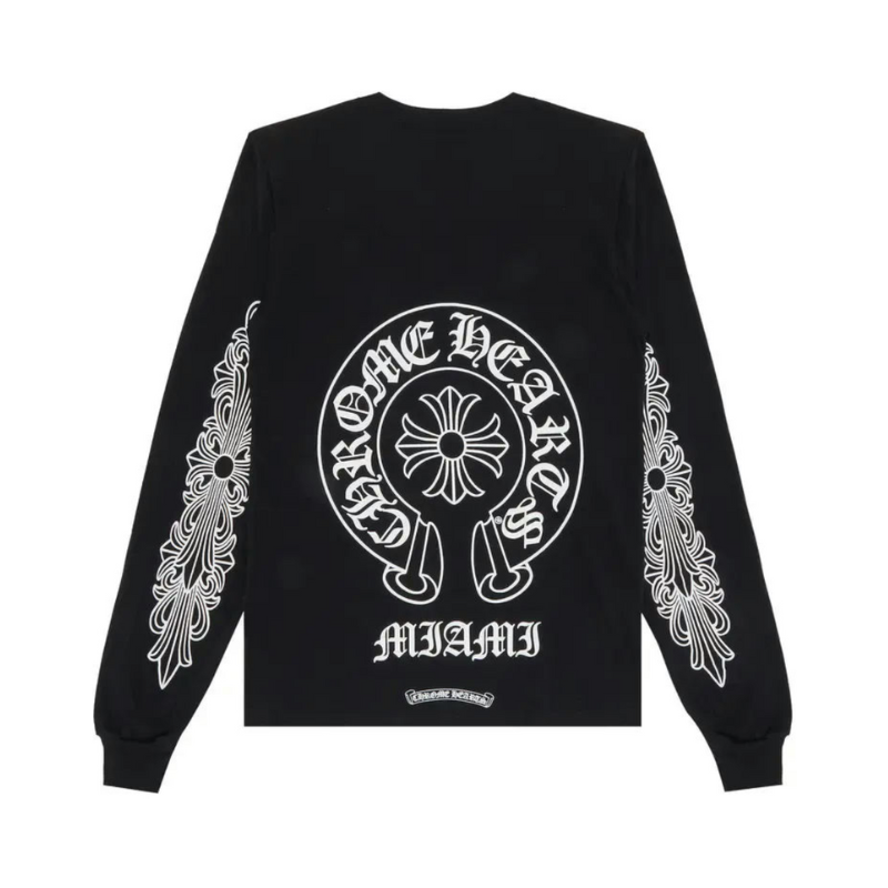 T-shirt à manches longues « Miami » noir | Chrome Hearts