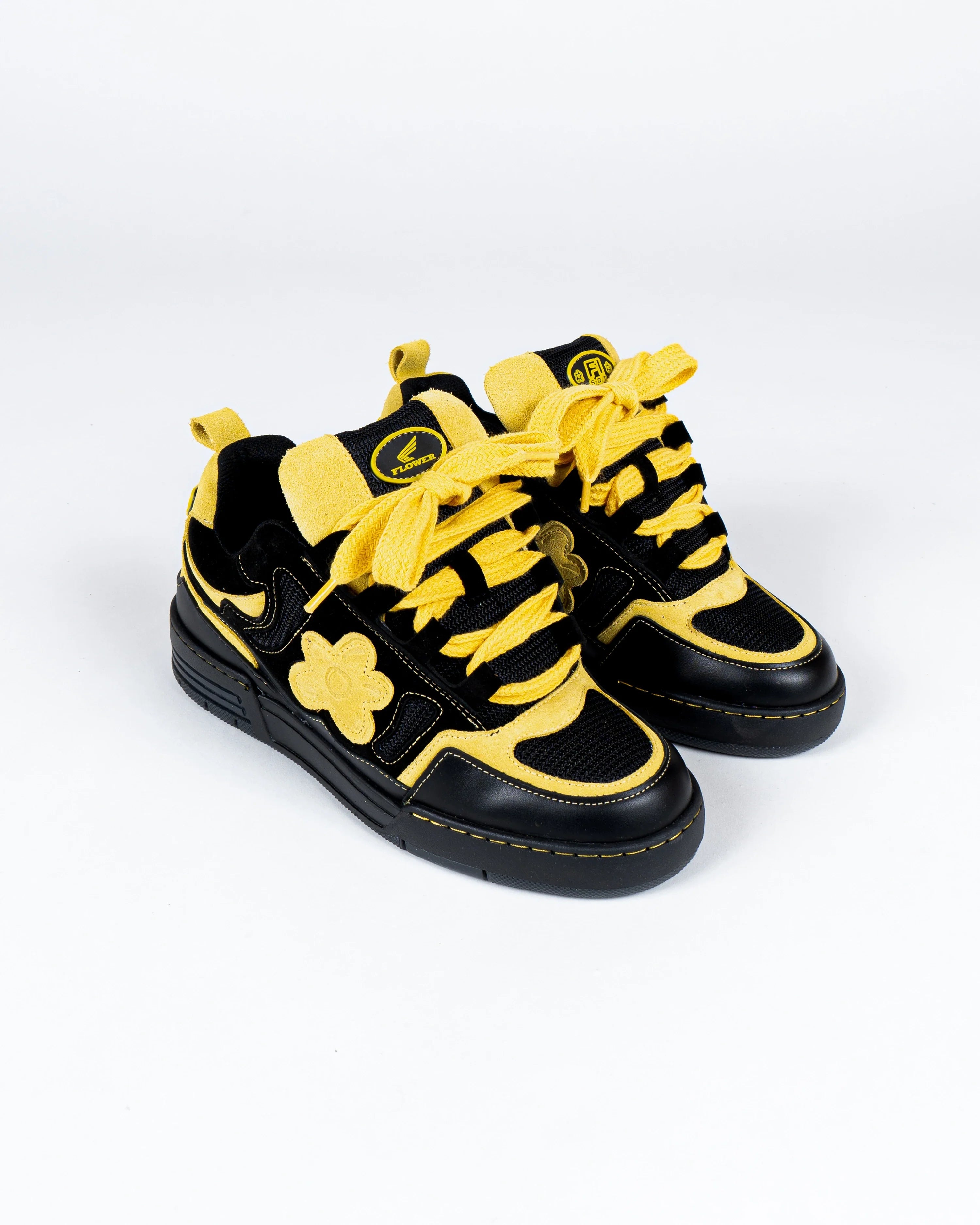 Hi-top Black Yellow Motor | Flower Instincts