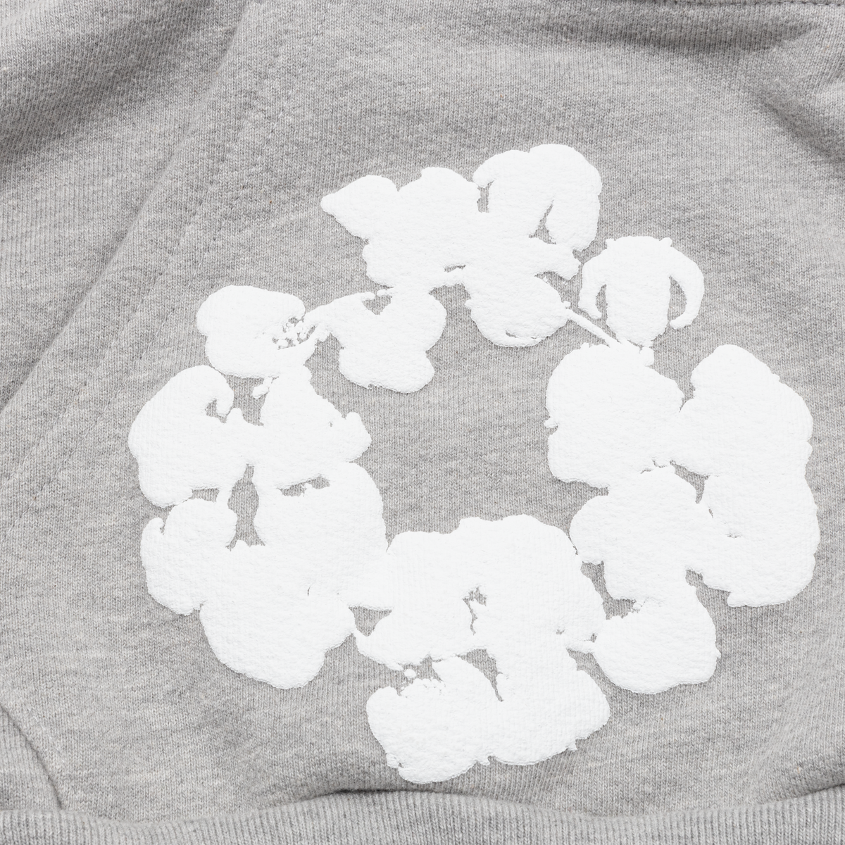 Sweat à capuche en coton gris avec couronne | Denim Tears