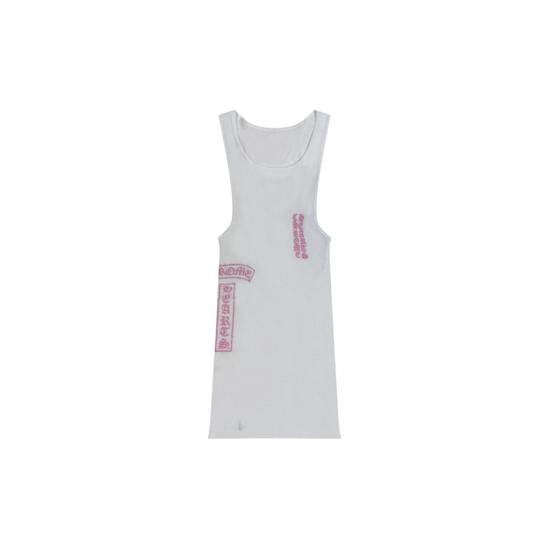Tank Top T-Bar Pink White | Chrome Hearts