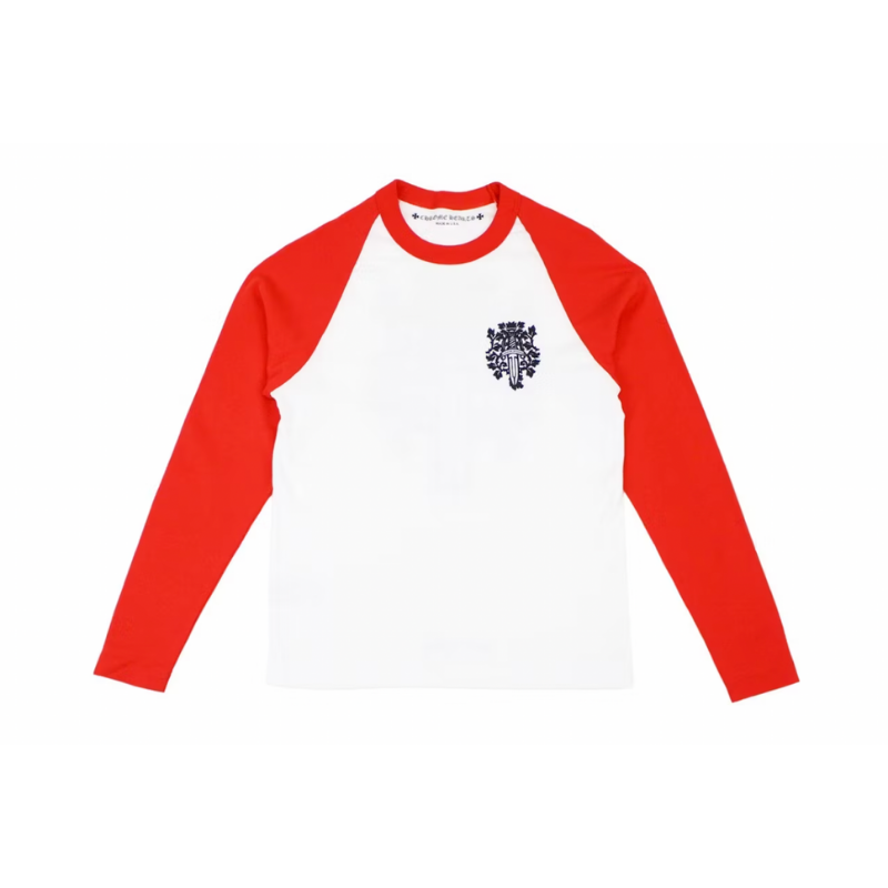 Longsleeve Baseball Dagger Red White | Chrome Hearts