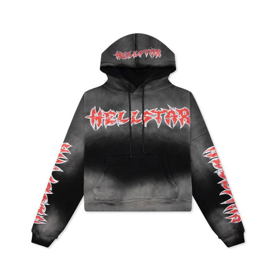 Hoodie Stars Shine Graffiti Black Red | Hellstar