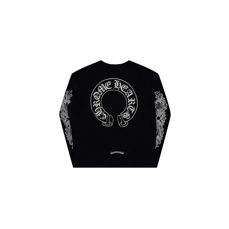 Crewneck Horseshoe Logo Black | Chrome Hearts