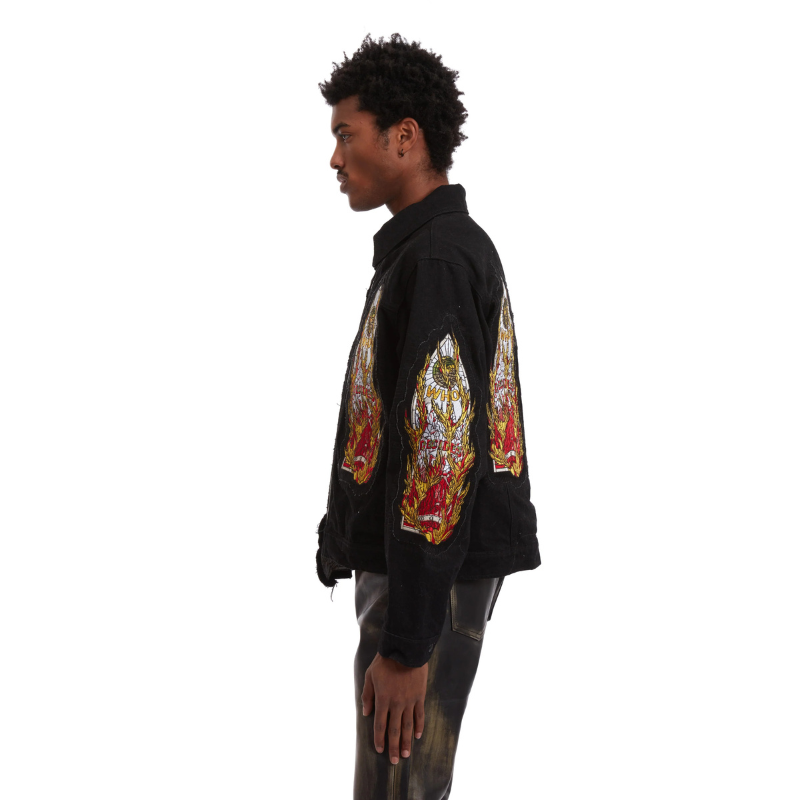 Jacket Flame Glass Trucker Coal | WhoDecidesWar