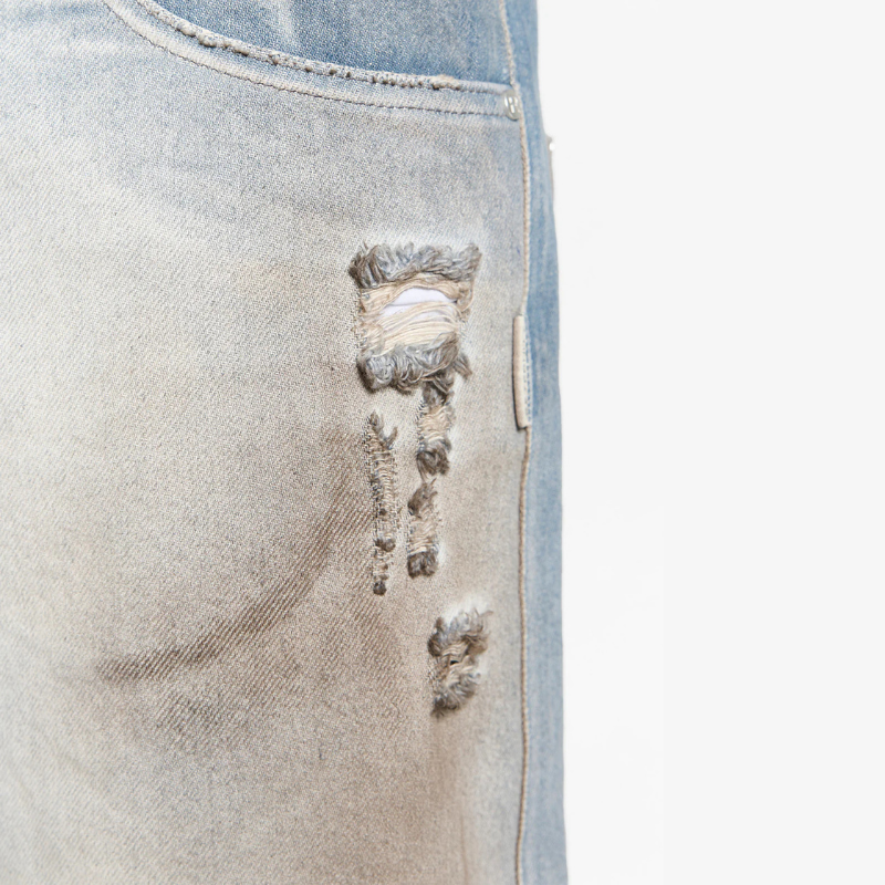 Jeans Coloris Distressed Blue | Reternity