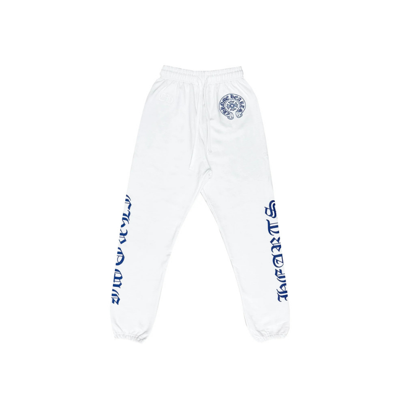 Joggers Horseshoe White Blue (No Pocket) | Chrome Hearts