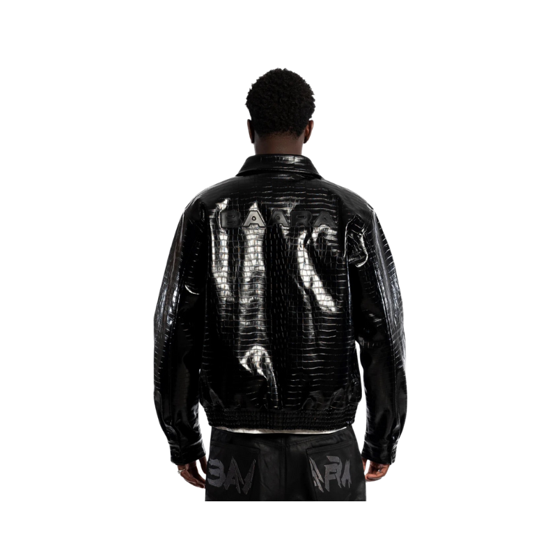 Leather Jacket Crocodile Black | Baara