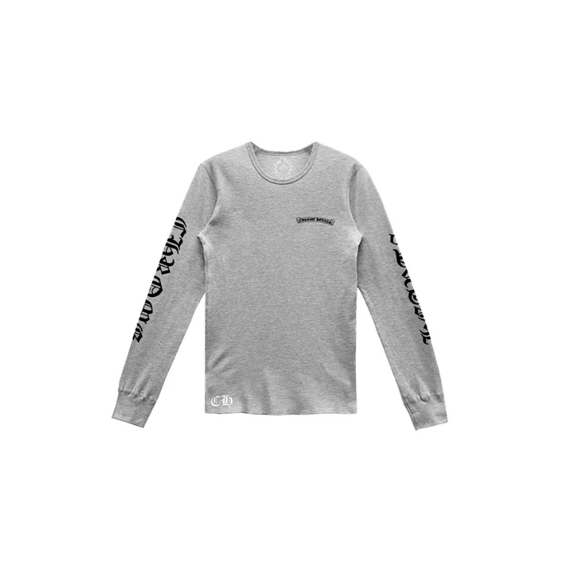 Longsleeve Thermal Scroll Logo Grey | Chrome Hearts