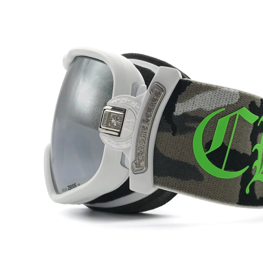Accessoire masque de ski blanc camouflage vert | Chrome Hearts