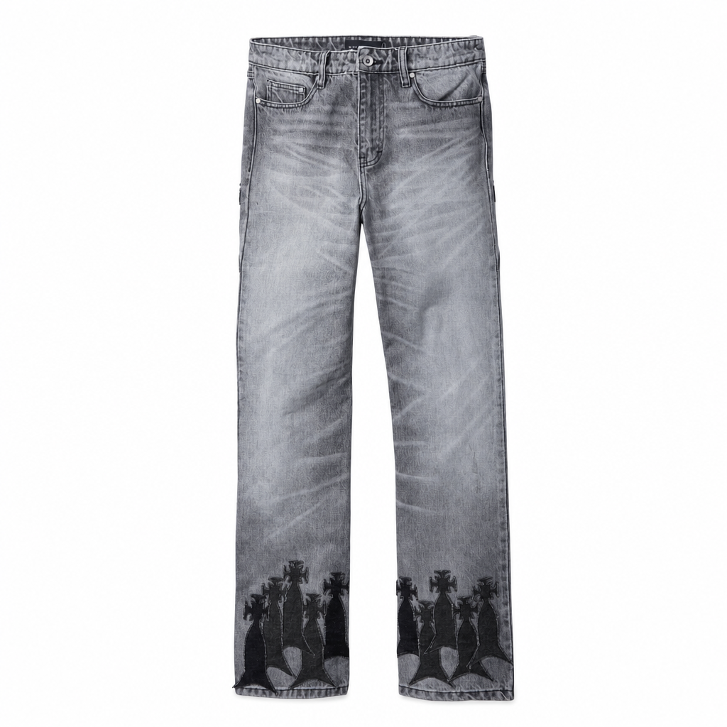 Jeans Grey Patch Black | WhoDecidesWar, Hype clothes
