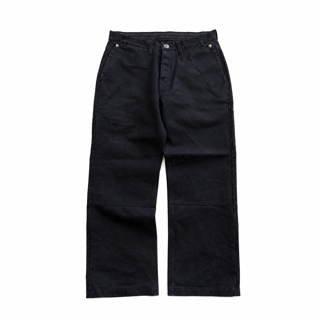 Jeans Double Knee Black Patch Black | Chrome Hearts, Hype clothes