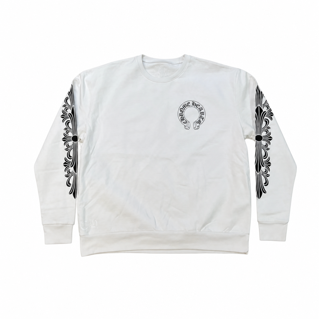 Crewneck Floral White | Chrome Hearts, Hype clothes