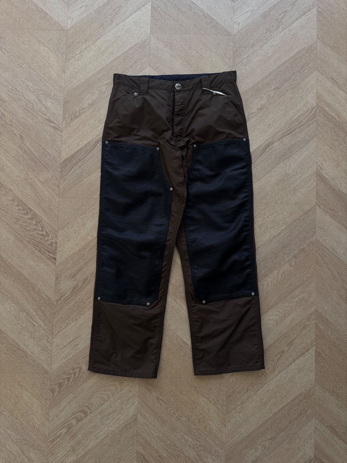 Jeans Brown Double Knee Leather Black | Chrome Hearts, view 3