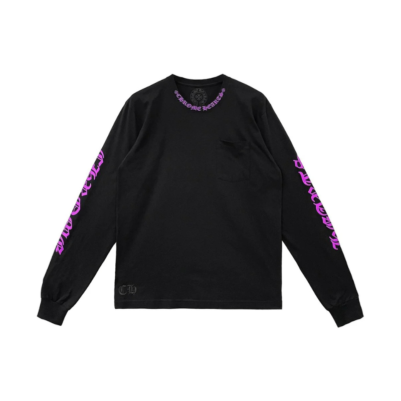 Longsleeve Black Purple Neck | Chrome Hearts