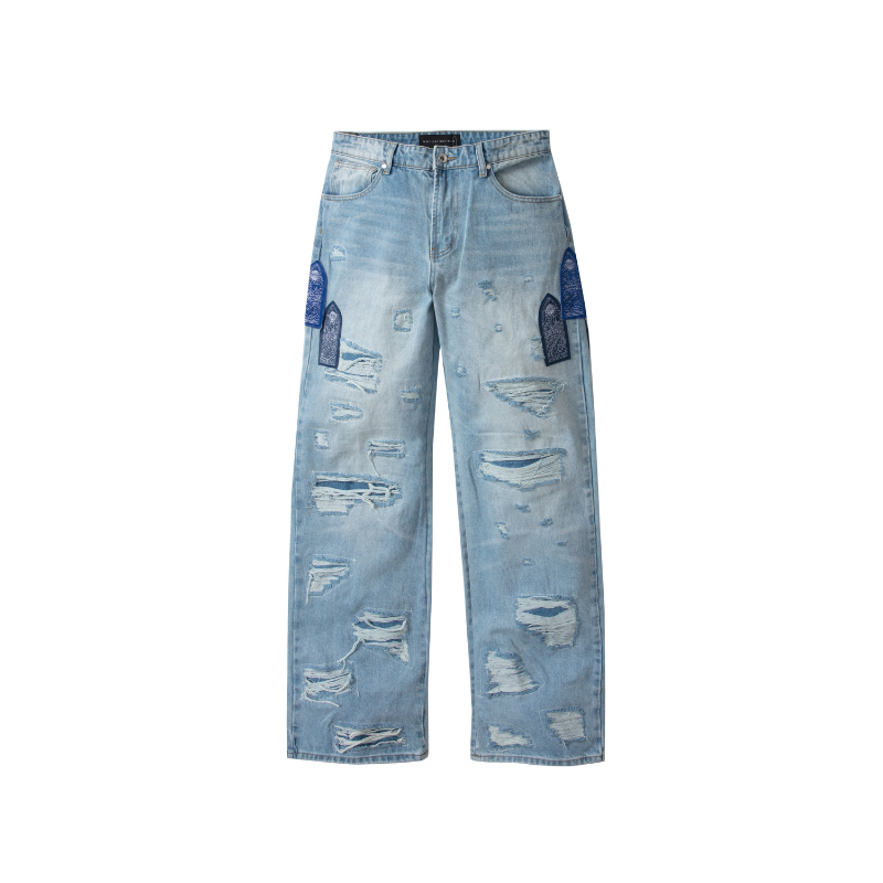 Jeans Side Patch Relaxation Sky | WhoDecidesWar