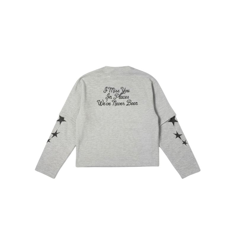 Longsleeve "I miss you" Cloud Grey | Année Lumière