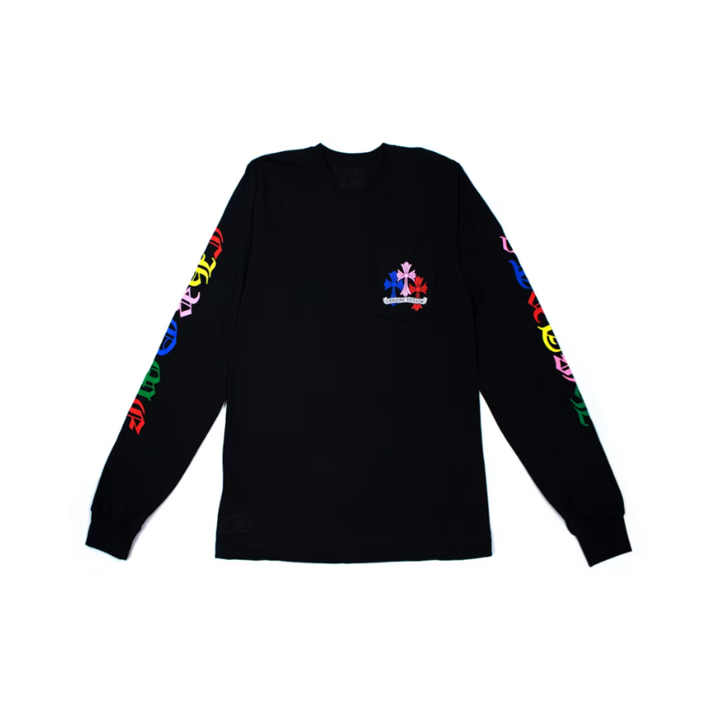 Longsleeve Vertical Multi Color Cross Cemetery | Chrome Hearts