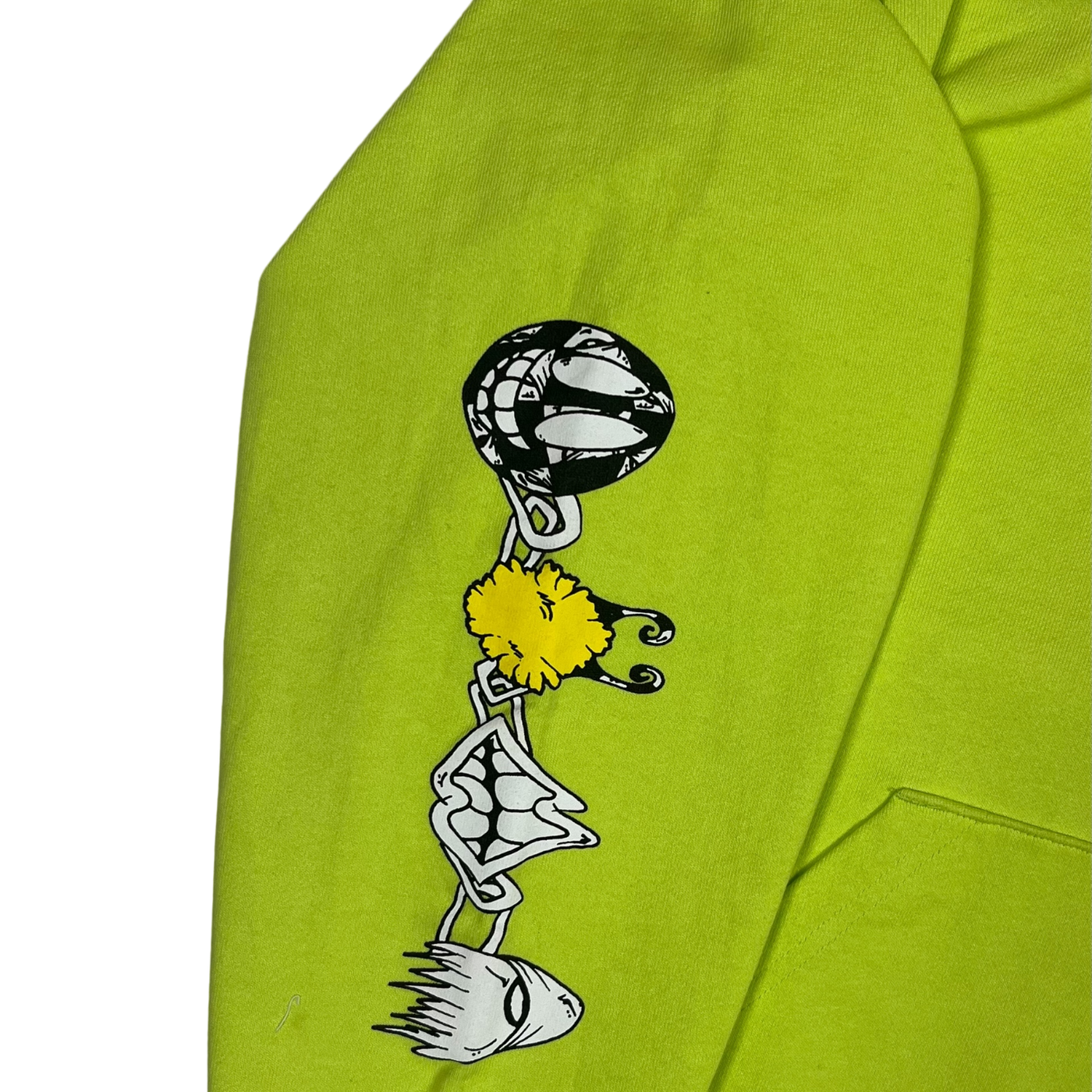 Sweat à capuche vert citron Link | Chrome Hearts x Matty Boy