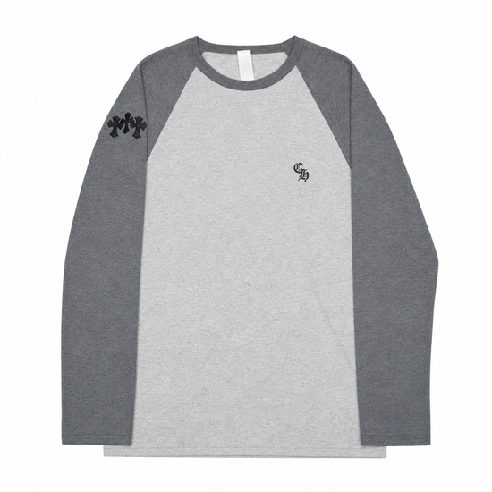 Longsleeve Baseball Satin Grey | Chrome Hearts