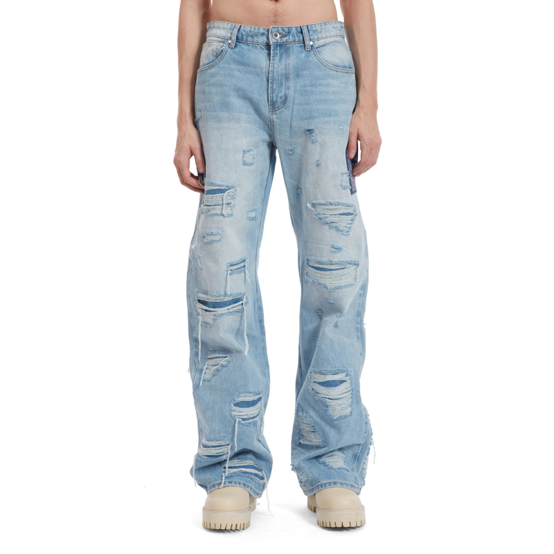 Jeans Side Patch Relaxation Sky | WhoDecidesWar