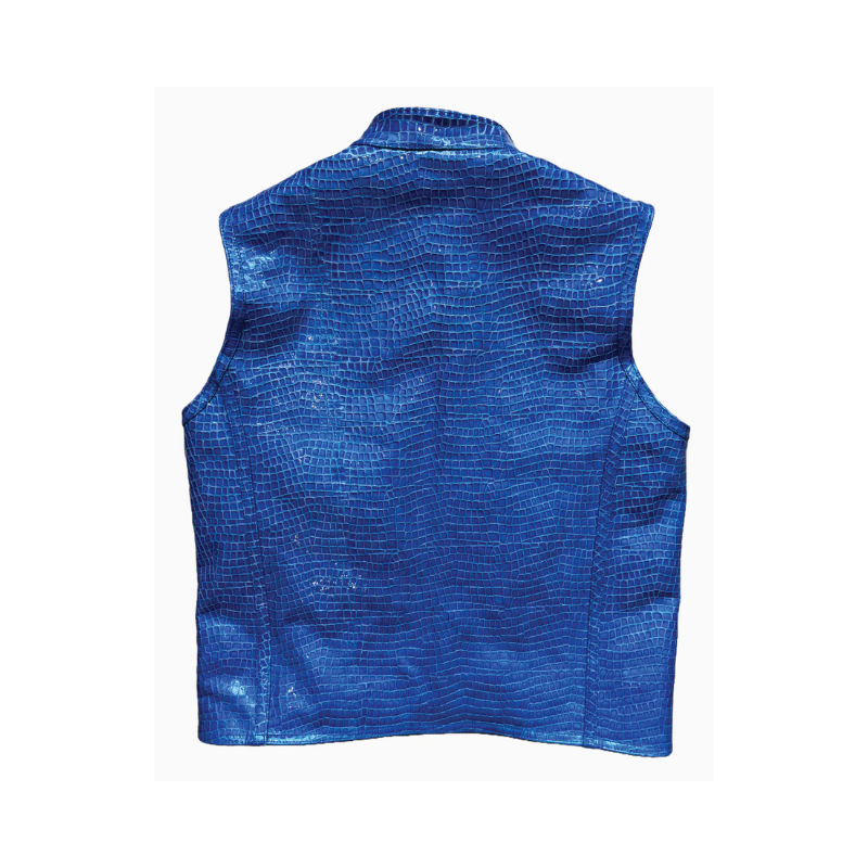 Leather Jacket Leonpardine Blue | Malgré Lui