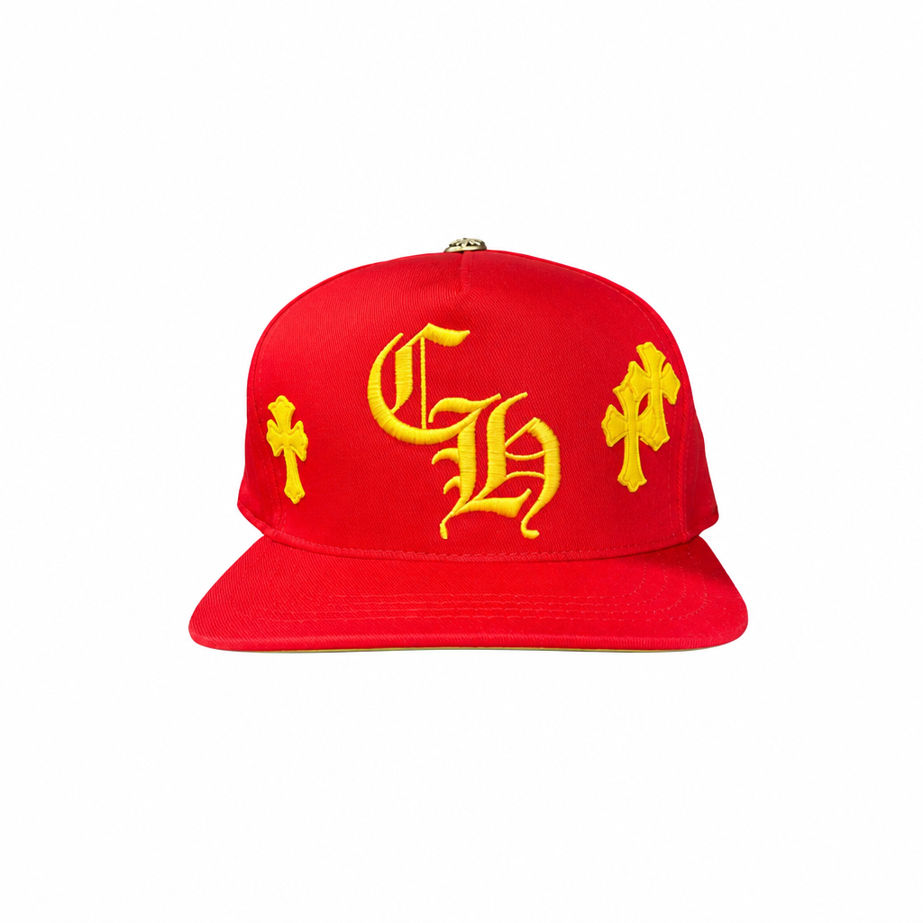 Cap Baseball Red Yellow Cross Patch | Chrome Hearts