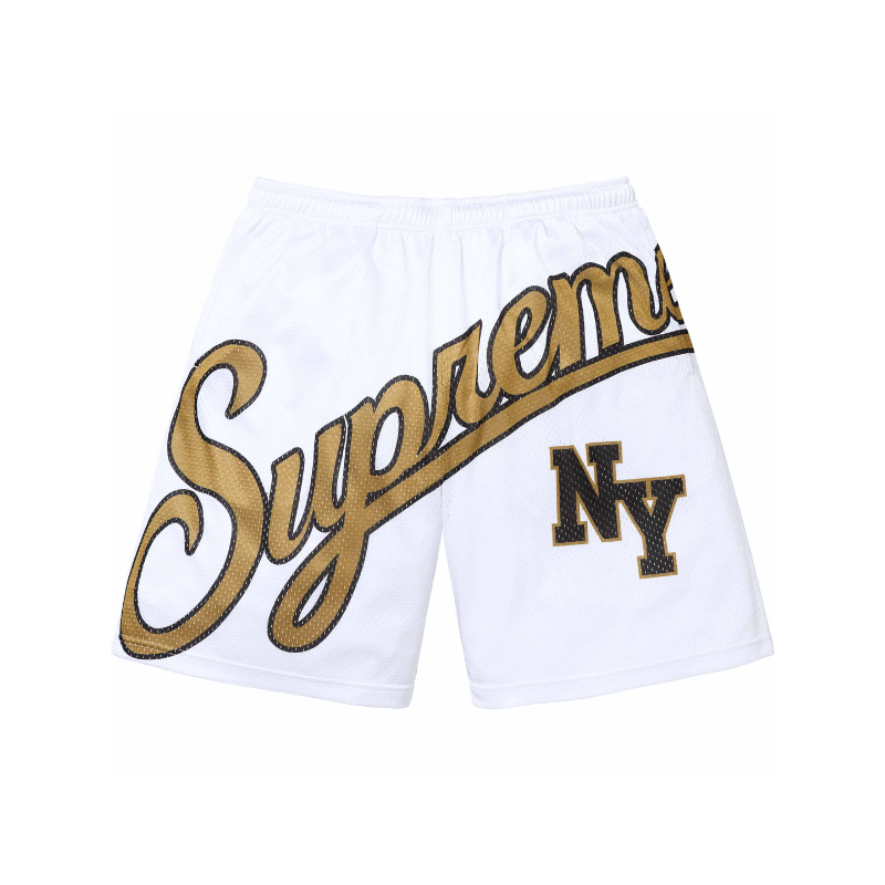 Mesh Shorts Big Script Mesh White | Supreme