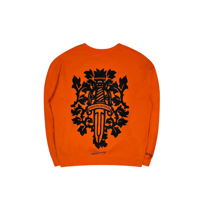 Crewneck Vine Dagger Orange | Chrome Hearts