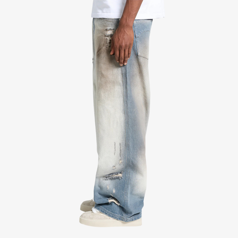 Jeans Coloris Distressed Blue | Reternity