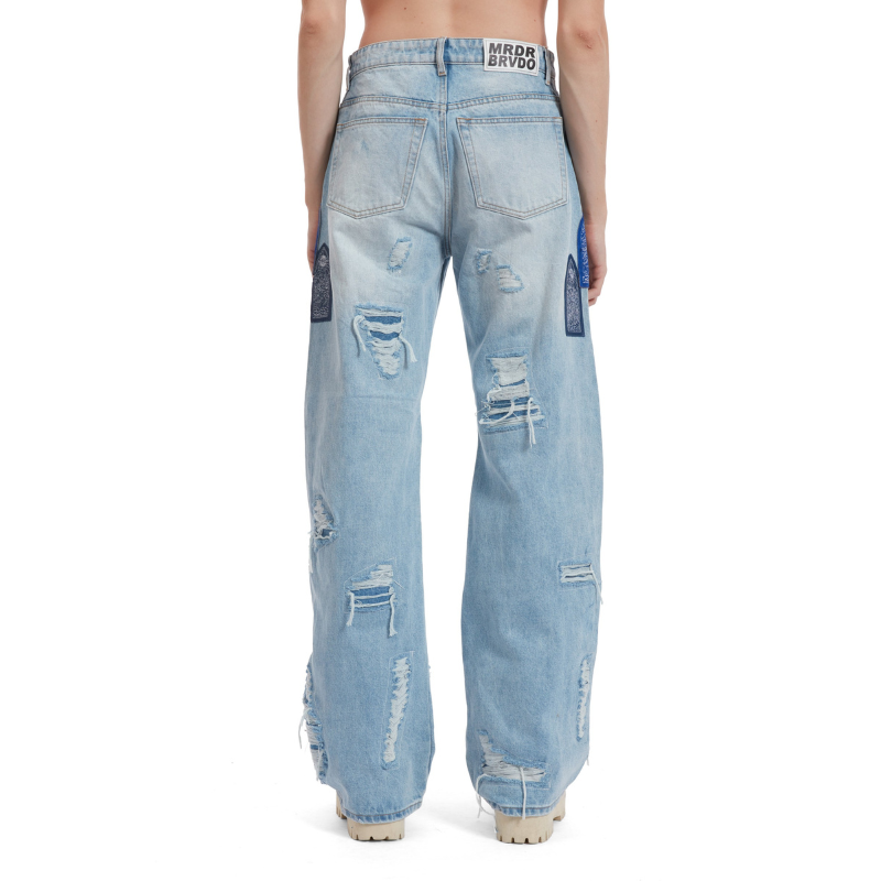 Jeans Side Patch Relaxation Sky | WhoDecidesWar
