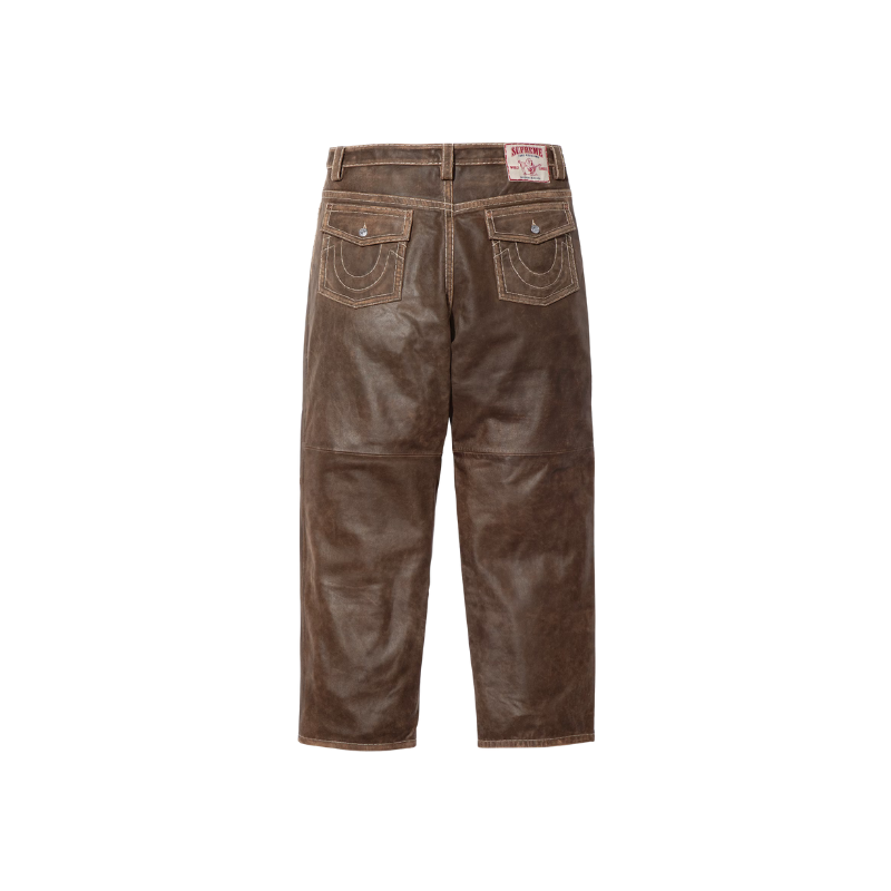 Leather Pants Loose Fit Brown | Supreme x True Religion