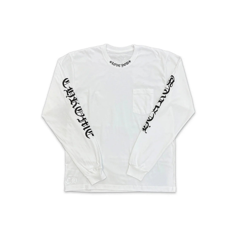 Longsleeve Neck Logo Love You White | Chrome Hearts