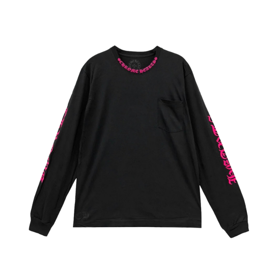 Longsleeve Pink Neck Logo | Chrome Hearts