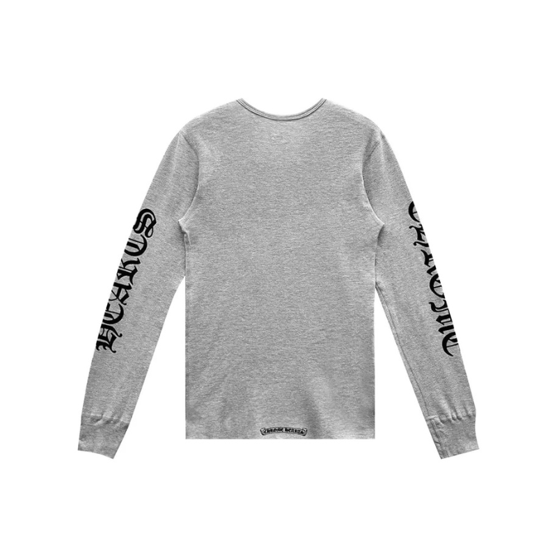 Longsleeve Thermal Scroll Logo Grey | Chrome Hearts