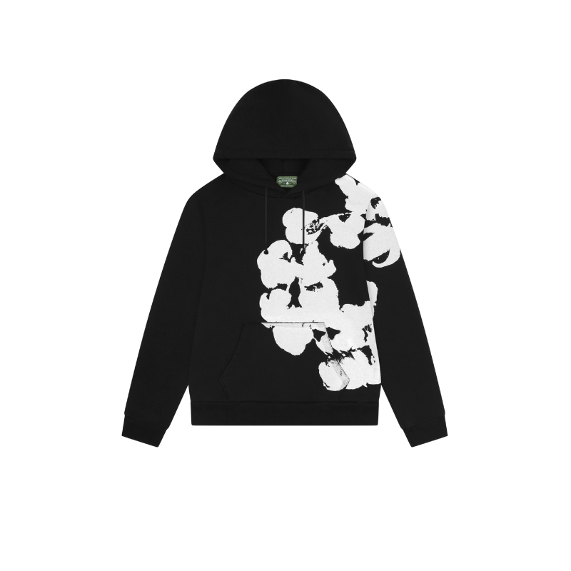 Sweat à capuche Jumbo Wreath noir | Denim Tears