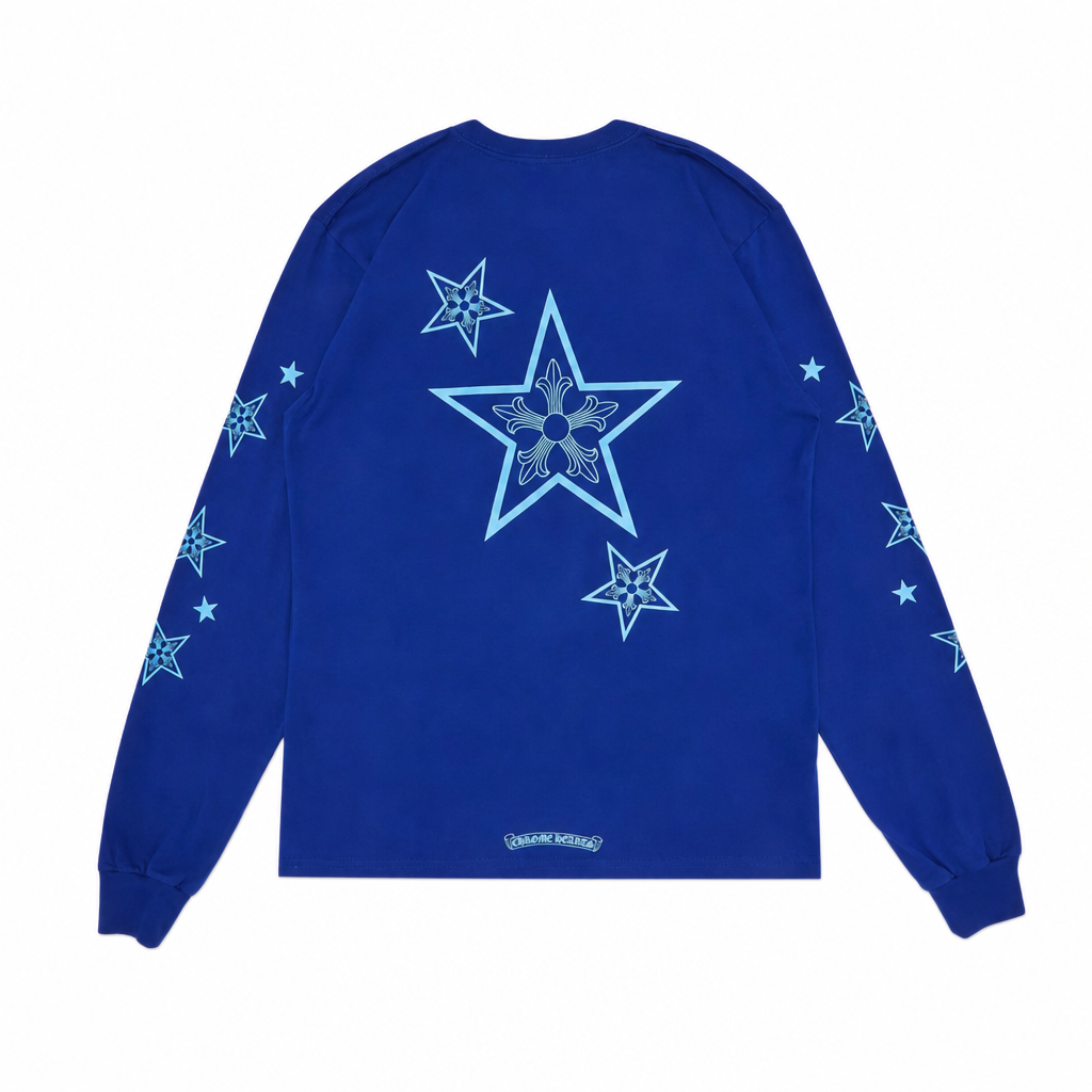 Longsleeve Blue Star | Chrome Hearts — Hype clothes — view 3