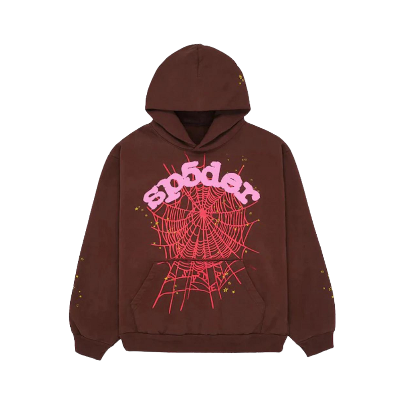 Sweat à capuche marron rouge | Spider
