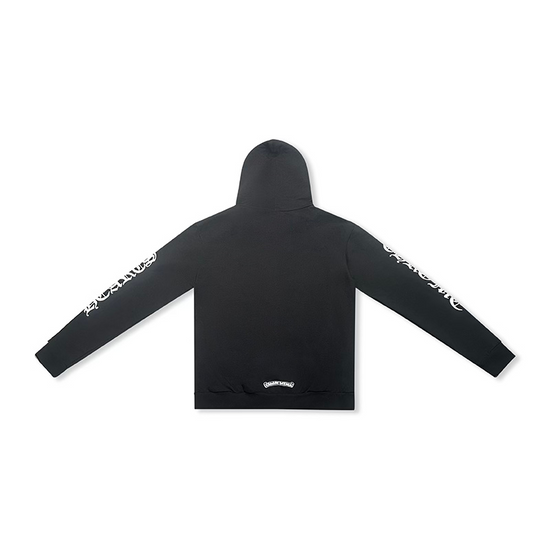 Hoodie Black Vertical Logo Zip Up | Chrome Hearts