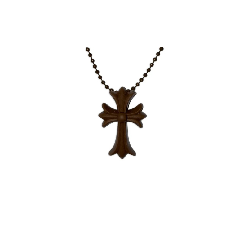Necklace Silicone Cross Brown | Chrome Hearts