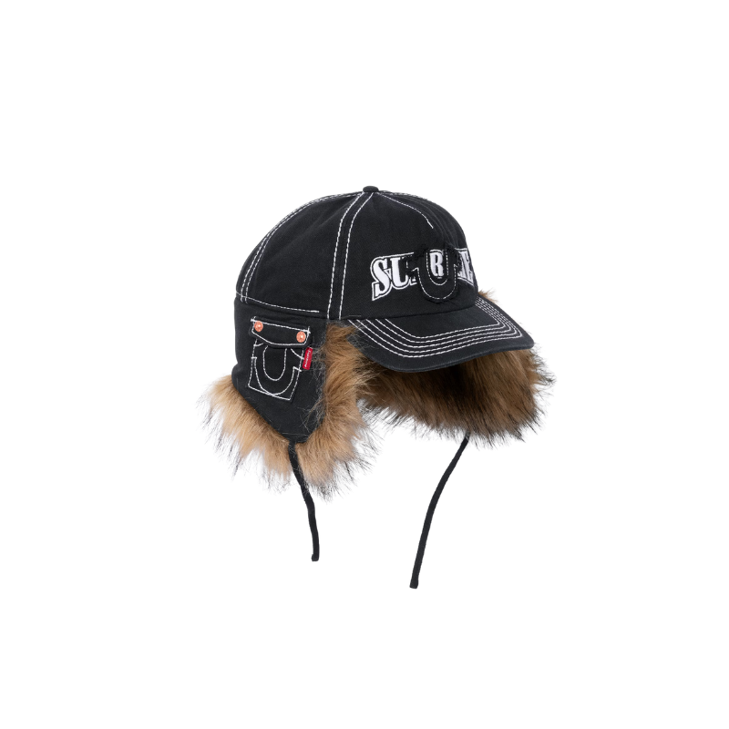 Cap Earflap 5-Panel Black | Supreme x True Religion – Maison Guava