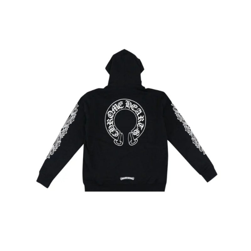 Zip Hoodie Thermal Horseshoe Black 2025 | Chrome Hearts