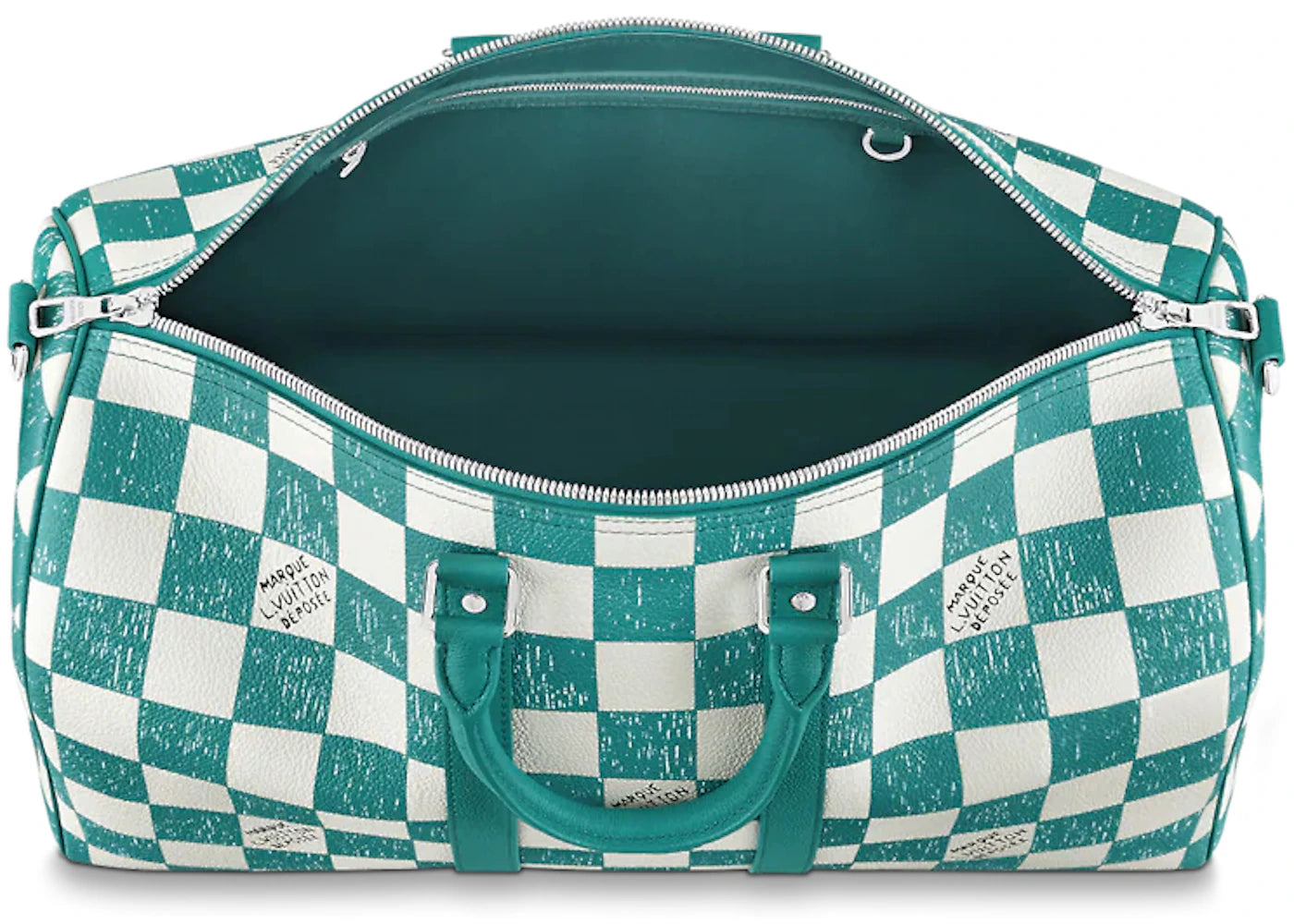 Keepall LOUIS VUITTON Bleu sarcelle