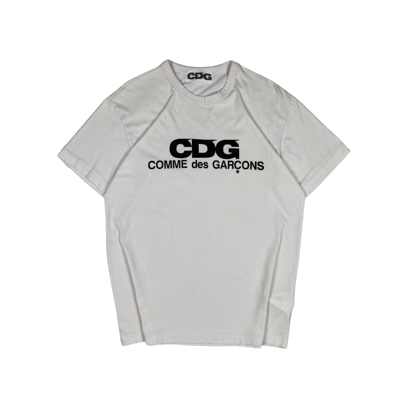 T-shirt Blanc Noir Logo | Comme Des Garçons