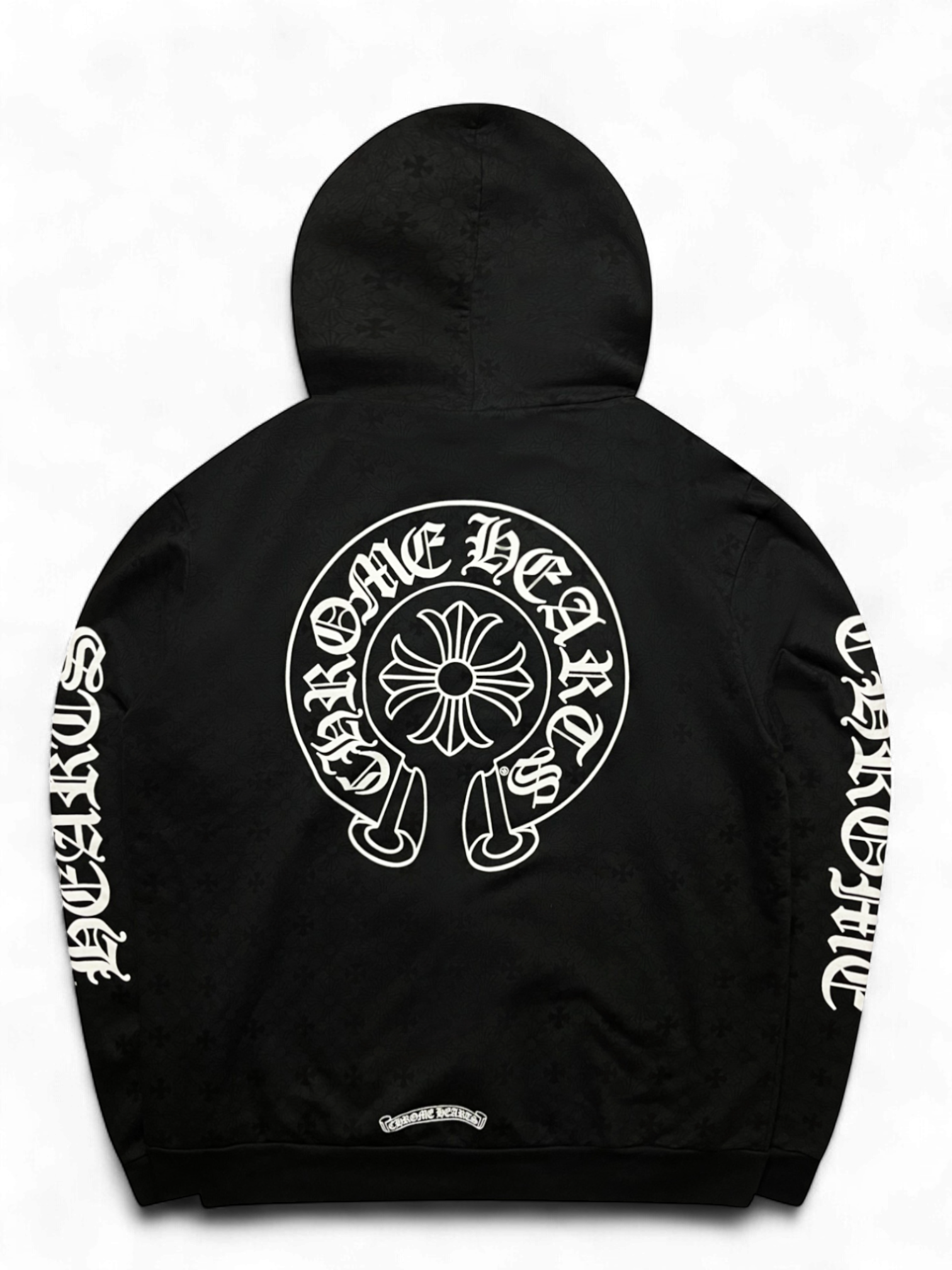 Hoodie Plus Cross Allover Print Horseshoe Logo | Chrome Hearts
