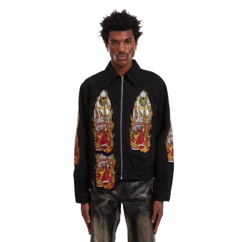 Jacket Flame Glass Trucker Coal | WhoDecidesWar