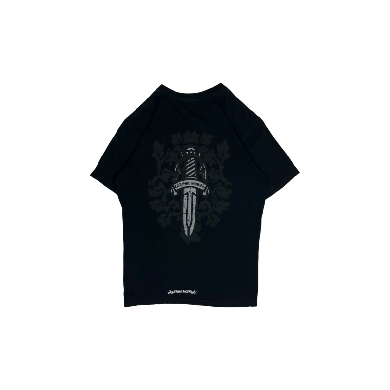 T-shirt noir avec logo Dagger ton sur ton | Chrome Hearts
