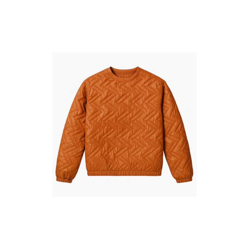 Crewneck Ultralight Quilted Orange | Lonsom