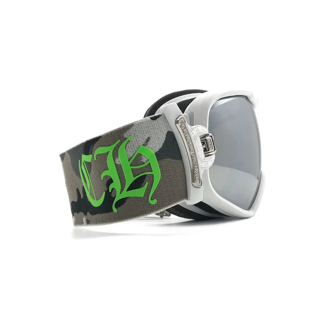 Accessoire masque de ski blanc camouflage vert | Chrome Hearts